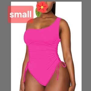 ☆Women's Pink One-Shoulder Swimsuit Small New No Tags